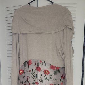 Oatmeal/floral overpiece